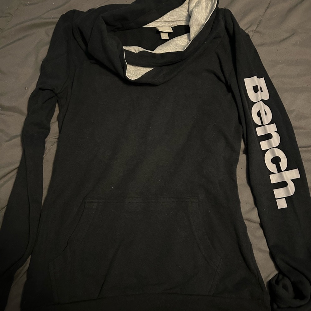 Bench Black Hoodie with White Lettering